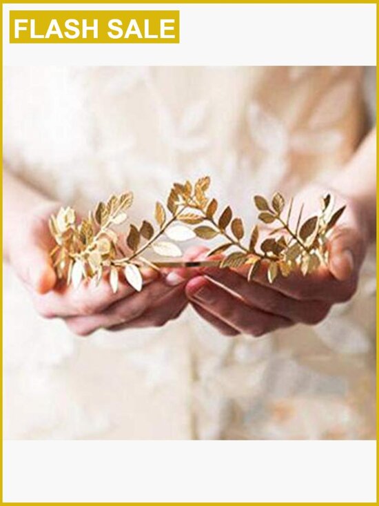 Baroque Leaf Crown Headband Tiara Wedding Prom Festival Hair Accessory main image 5